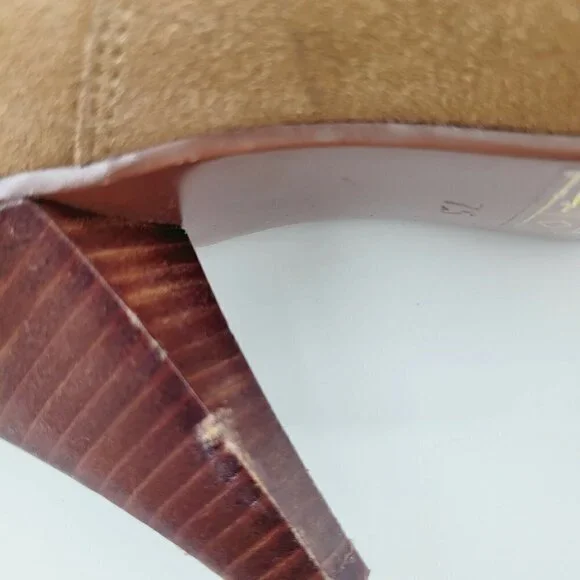 Farylrobin Ankle Boots Womens Size 7.5 Brown Suede Booties Weaved Anthropoligie - Picture 8 of 10